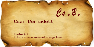 Cser Bernadett névjegykártya