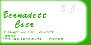 bernadett cser business card